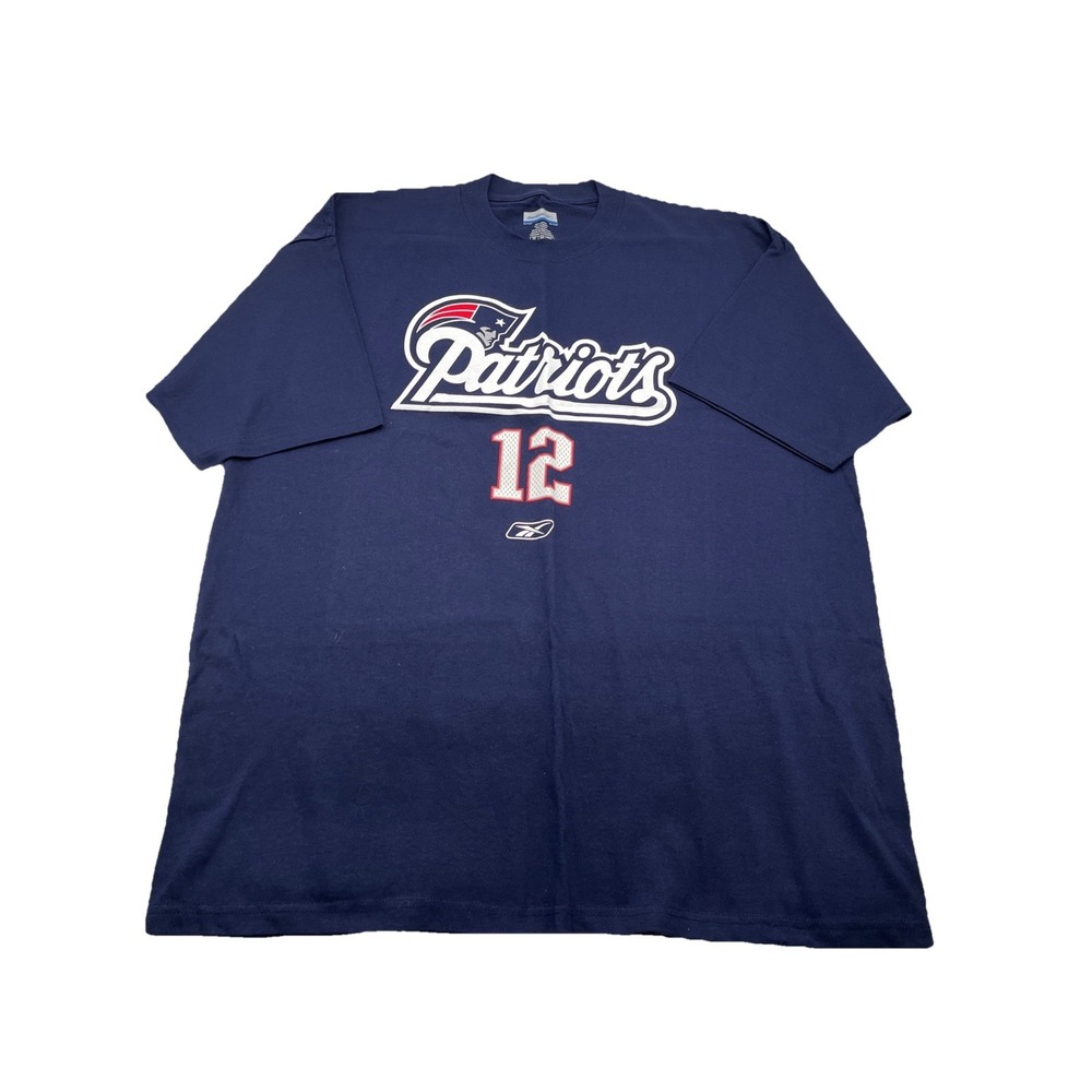 Vintage 2000s Reebok NFL New England Patriots Tom Brady #12 T-Shirt XL NEW